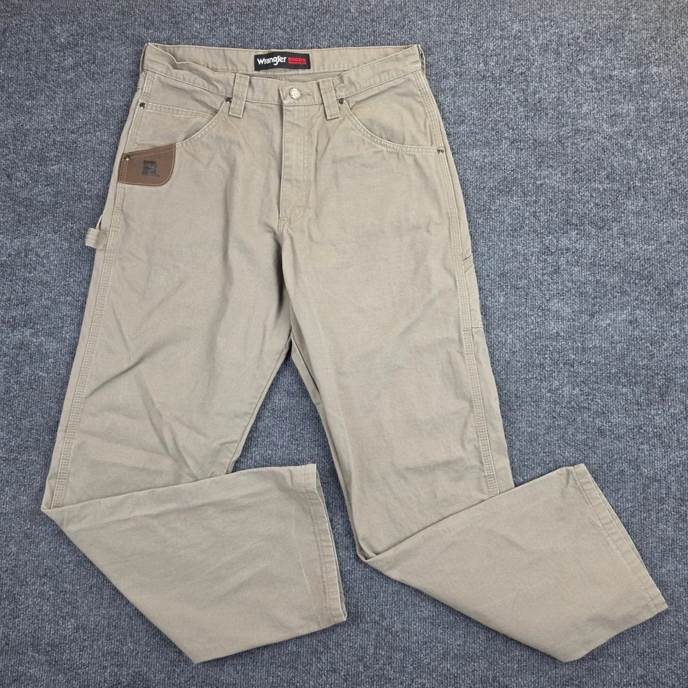 Wrangler Riggs Workwear Carpenter Pants Men's 32x32 Khaki Ripstop Relaxed Fit